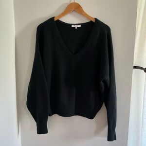 Madewell Black Wedged V-Neck Sweater
